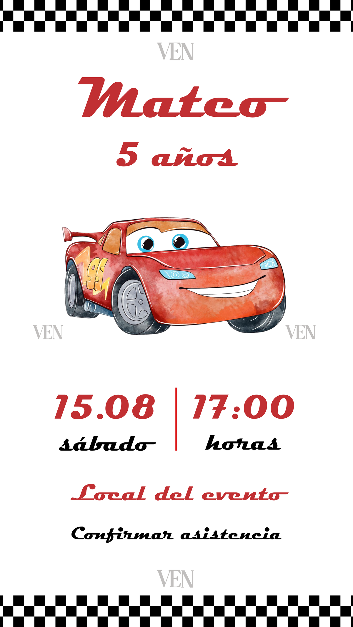 Imagen estática | Infantil | Cars acuarelado