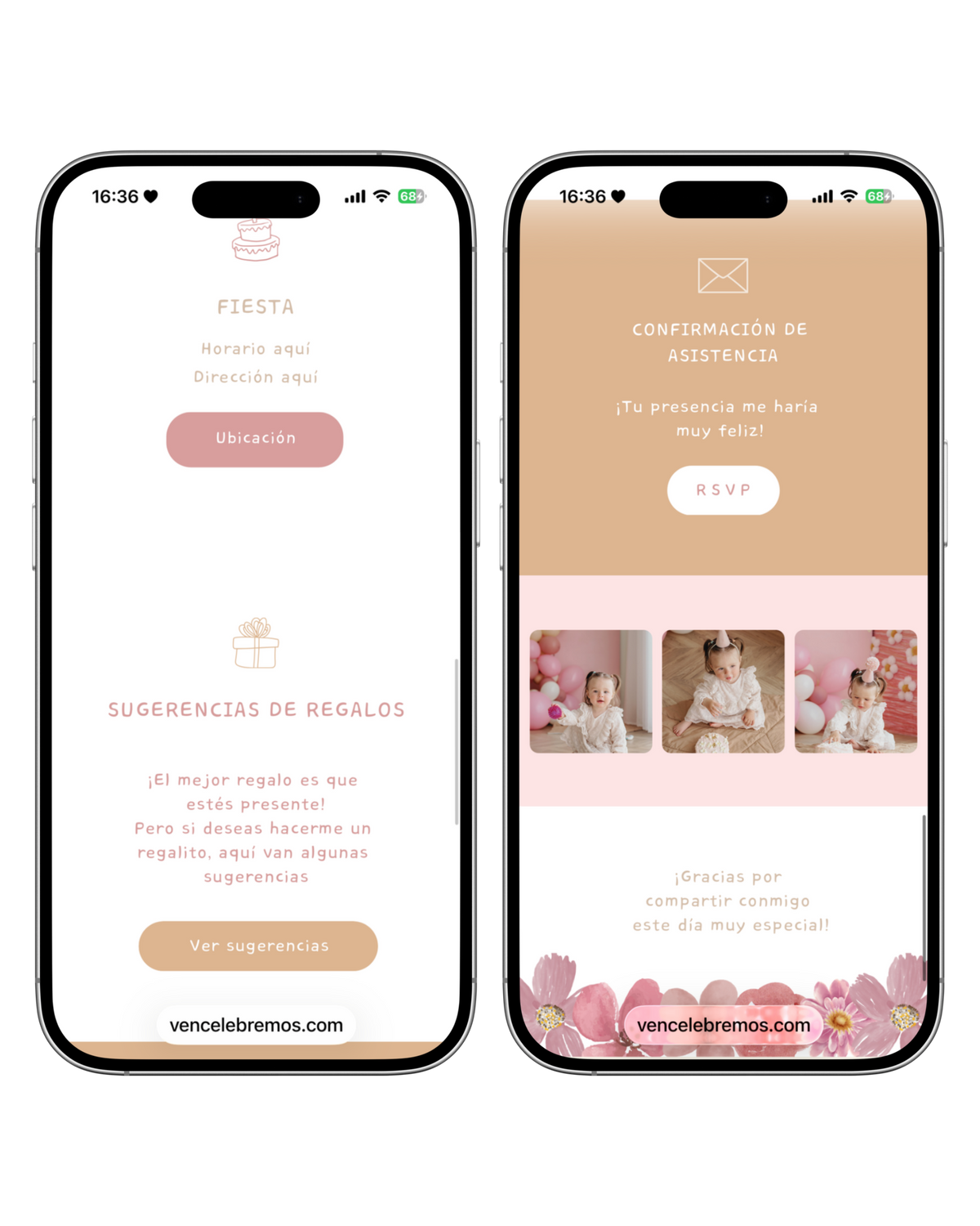 Diseño personalizado | Web Estándar | Cumples infantiles