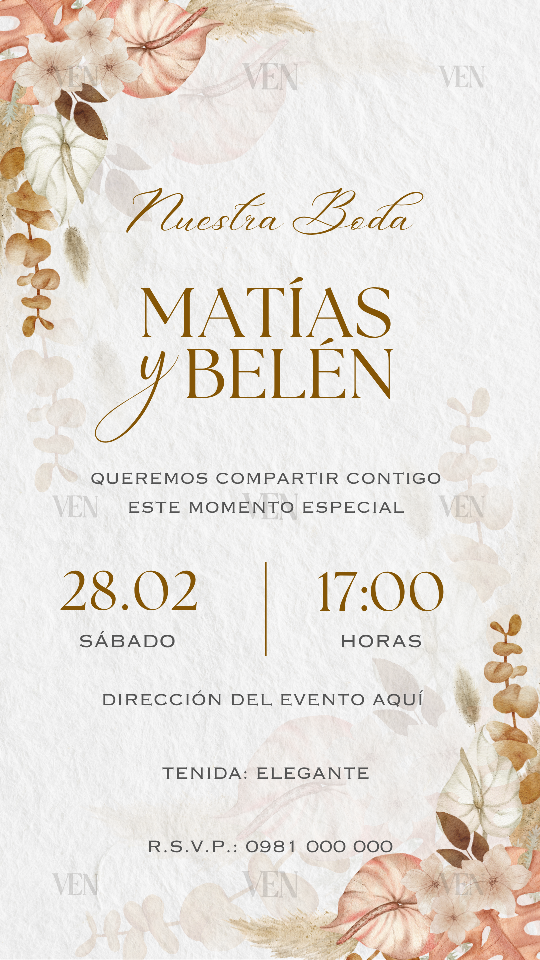 Imagen estática | Boda | Pampas rústica