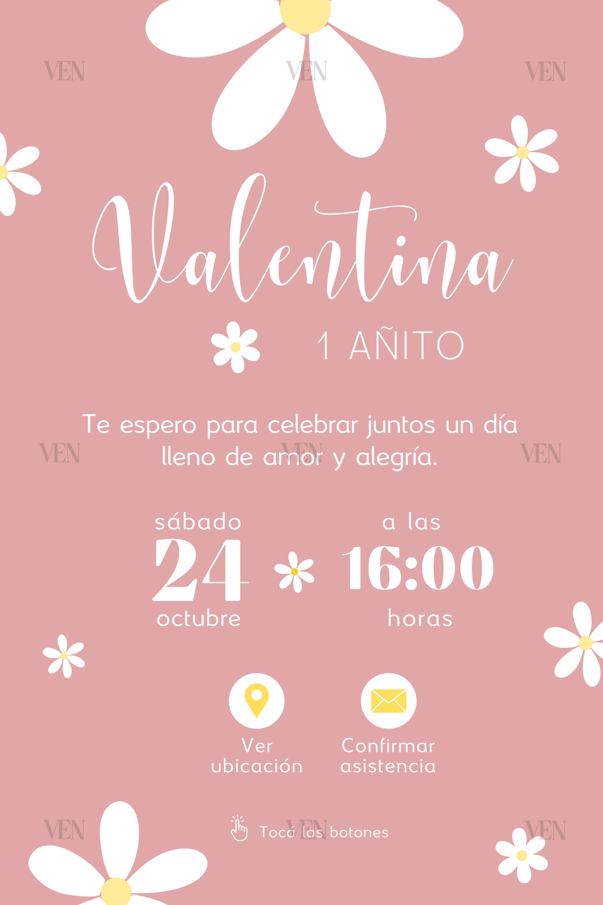 PDF mini | Infantil | Margaritas rosa viejo