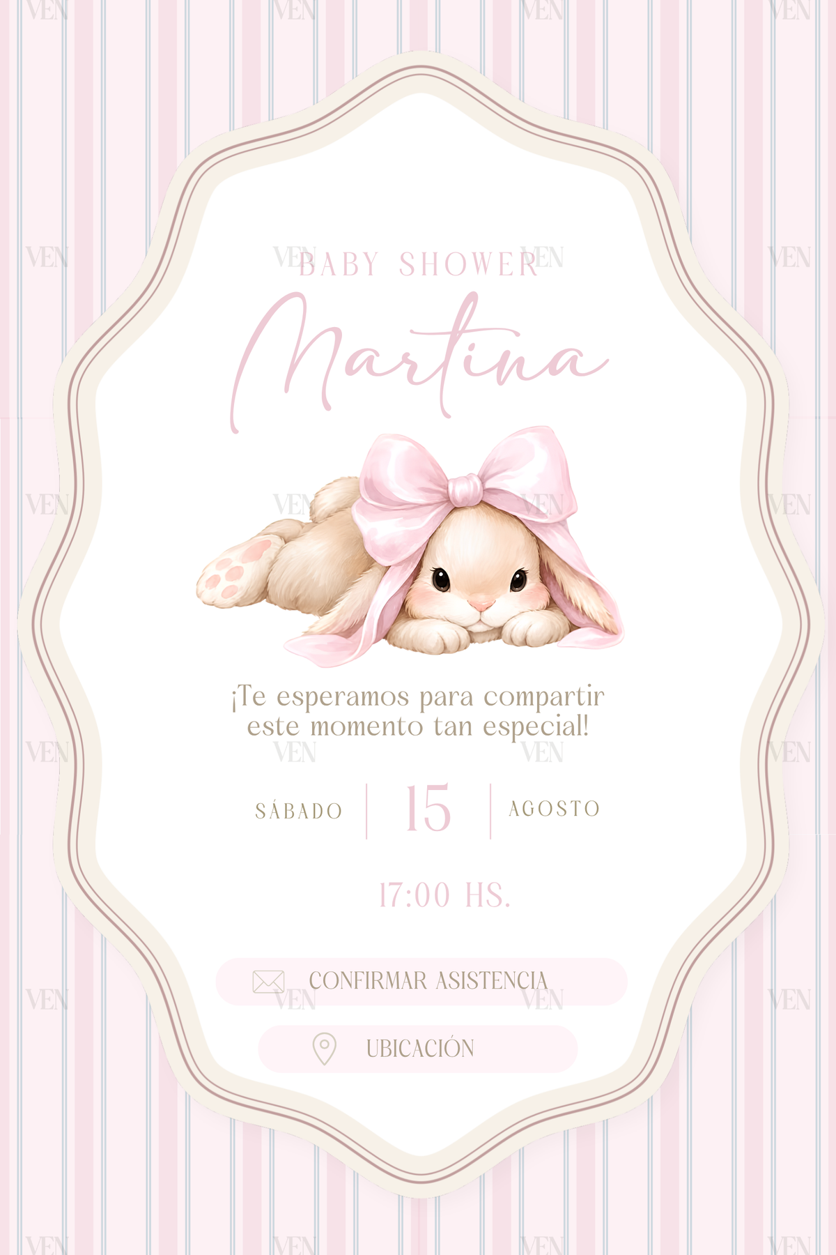 PDF mini (Prediseñado) | Baby shower | Conejita
