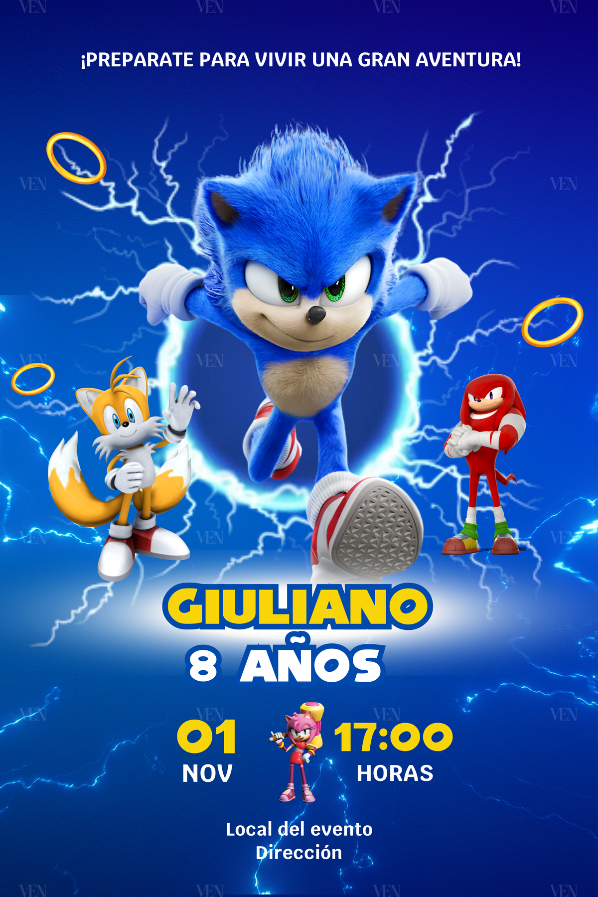 Imagen estática (Prediseñada) | Infantil | Sonic 01
