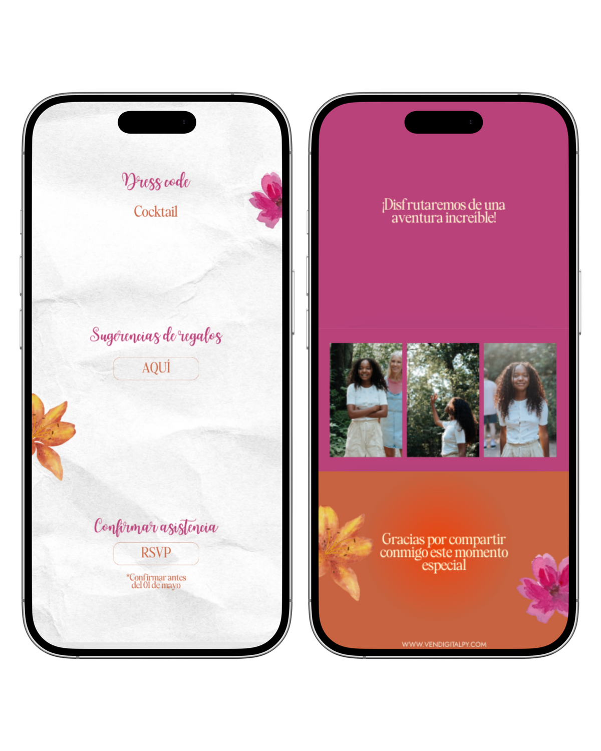 Web Estándar (Prediseñada) | Quinceaños | Flores & colores vivos