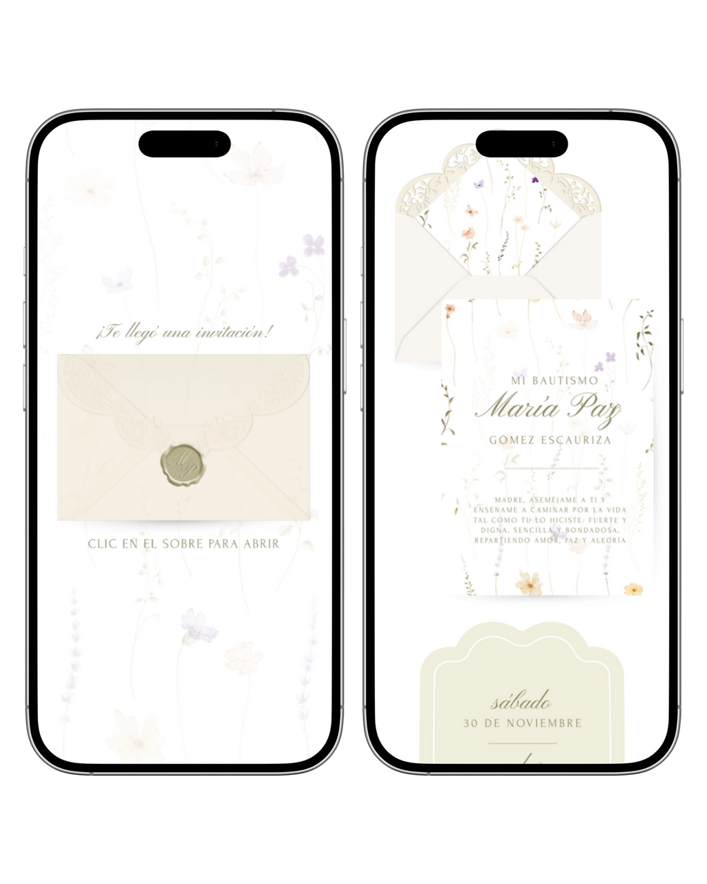 Web Scrapbook Prediseñada | Bautismo | Floral acuarela