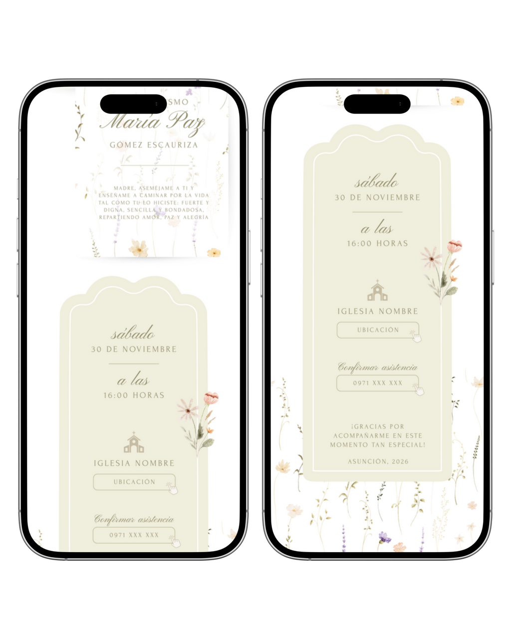 Web Scrapbook Prediseñada | Bautismo | Floral acuarela