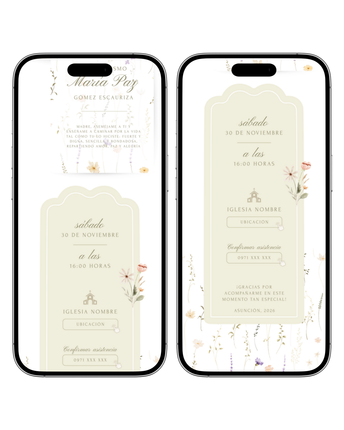 Web Scrapbook Prediseñada | Bautismo | Floral acuarela
